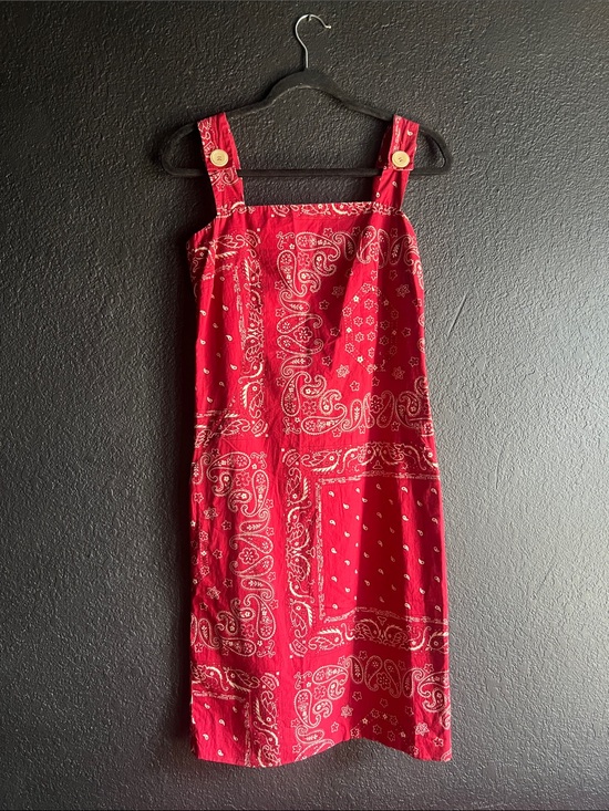 Dolce & Gabbana Dresses & Skirts - Dolce & Gabbana Vintage 90’s Red Bandana-Print Mini Dress with Button Straps